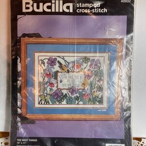 Bucilla Stamped Cross-Stitch Kit with  Floral Design